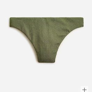 J. Crew Green Textured curved-waist cheeky bikini bottom | NWT